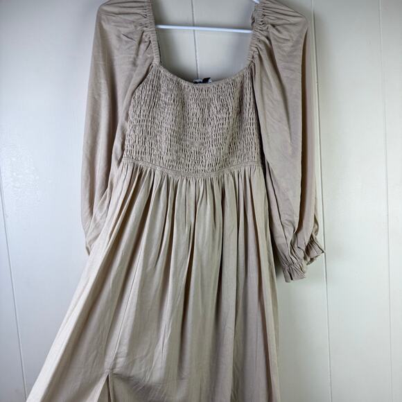 The Puff Sleeve Linen Dress - Thoughtless - Picture 6 of 9